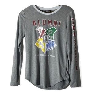 Harry Potter Shirt Junior Small 3/5 Long Sleeve Alumni Academia Gray